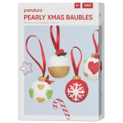 DIY-kit Pearly Xmas Baubles – lag fine julekuler med perleleire