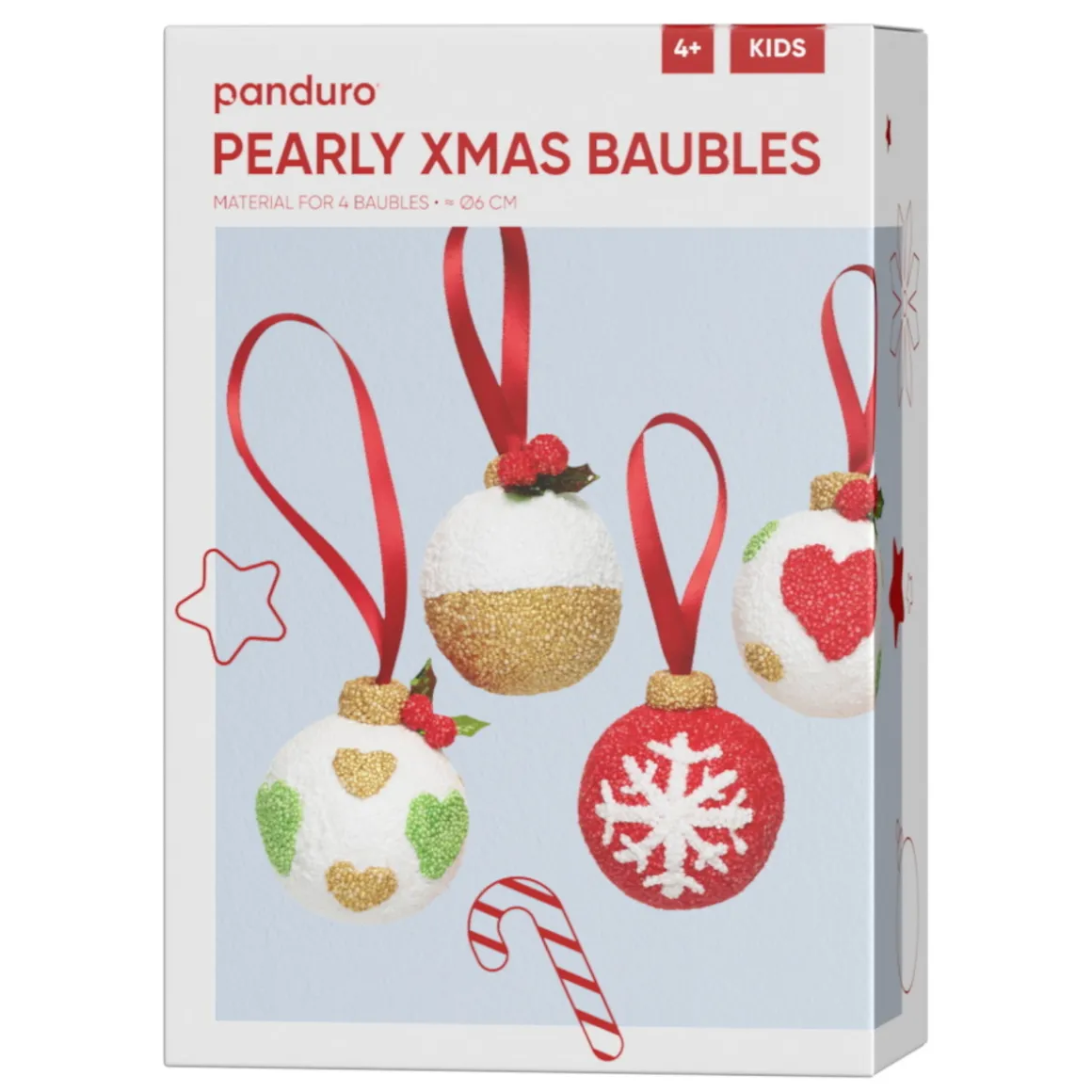 DIY-kit Pearly Xmas Baubles – lag fine julekuler med perleleire