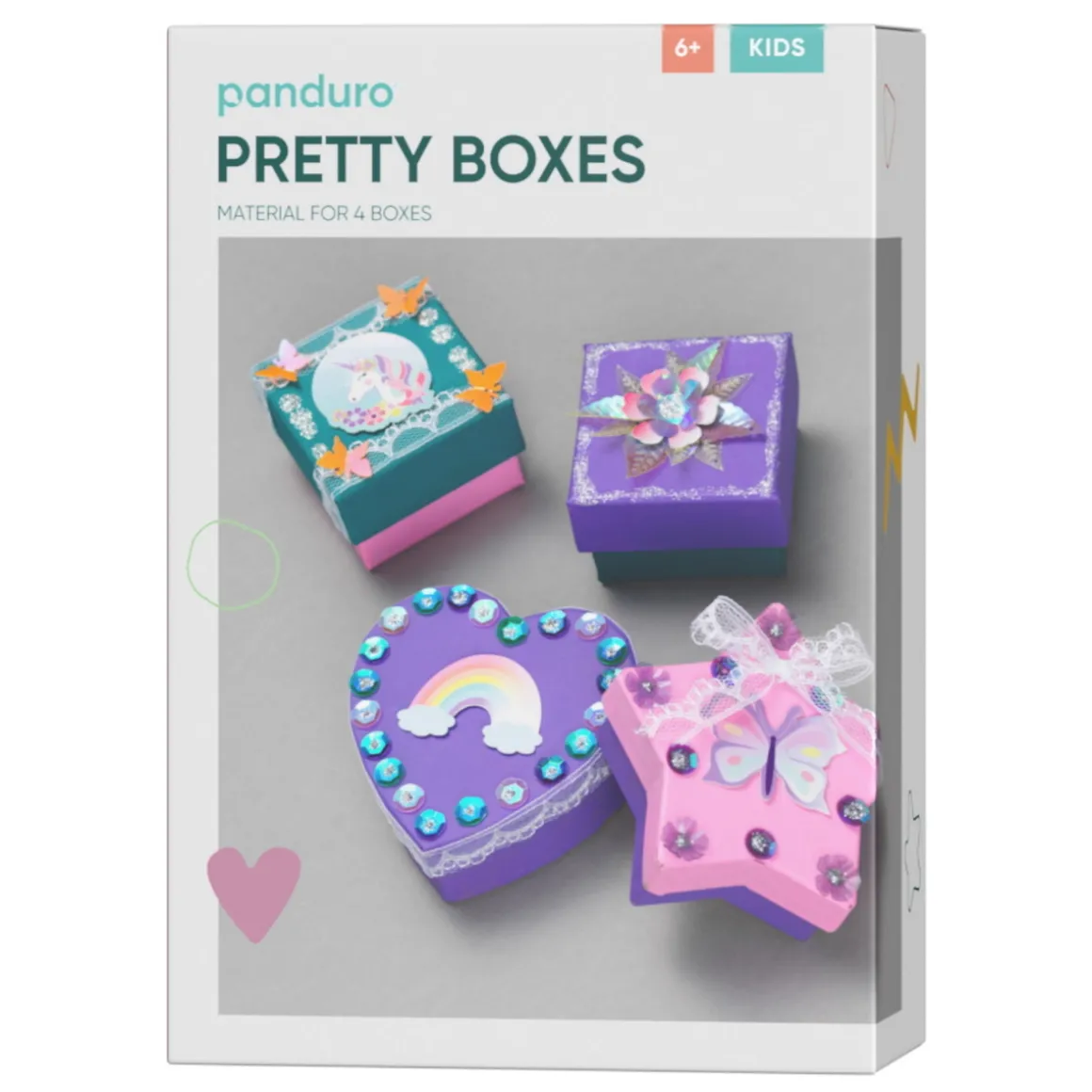 DIY-kit Pretty boxes – mal og dekorer nydelige små esker!