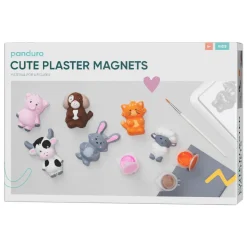 DIY-kit Støp søte dyr av gips og lag kjøleskapsmagneter!