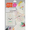 DIY-kit Sykort for barn – 4 morsomme motiver, 9×8 m broderitråd og plastnål