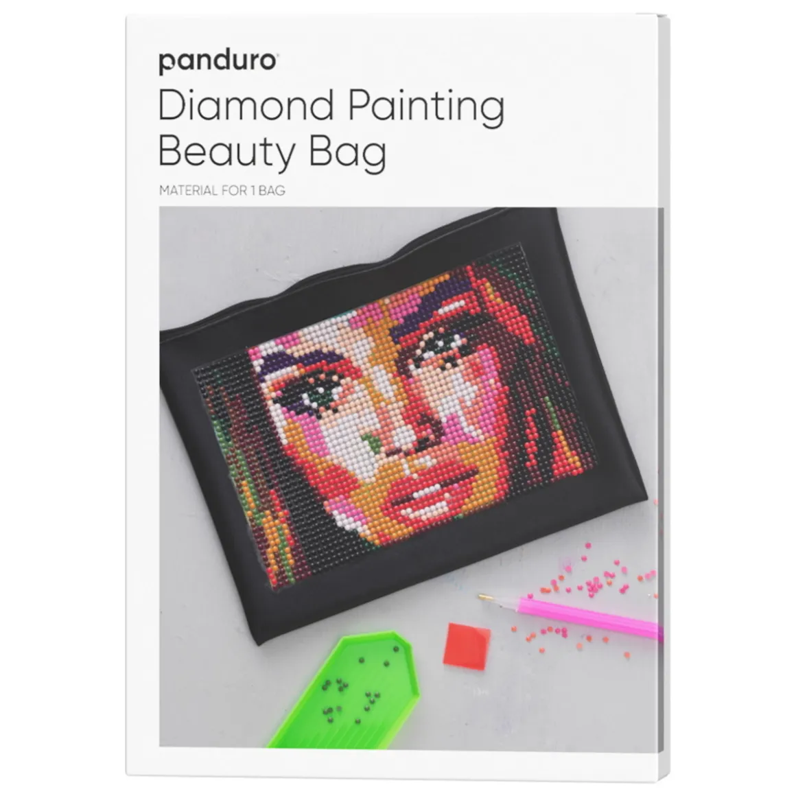 DIY-sett Diamond Painting, perle en toalettmappe! 21,5×15,5 cm, laget av kunstskinn