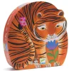 Djeco puslespill Tigers Walk, barnepuslespill med tigermotiv og tigereske! 24 store biter, 42×30 cm