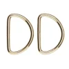 D-ring 2-pakning – 42×30 mm, gullfarget. Maks rembredde 45 mm