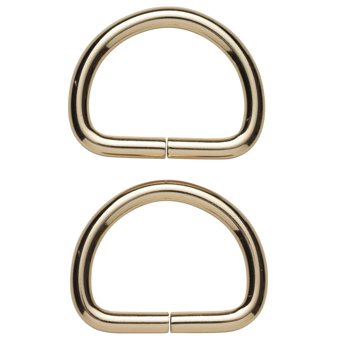 D-ring 2-pakning – 34×28 mm, gullfarget. Maks. rembredde 30 mm