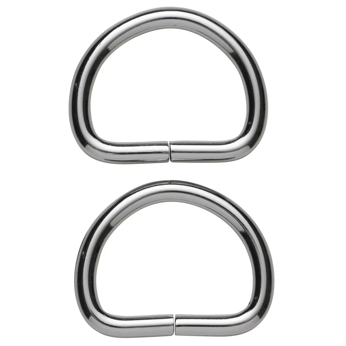 D-ring 2-pakning – 34×28 mm, sølvfarget. Maks. rembredde 30 mm