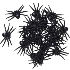 Edderkopper i plast til Halloween, 28 stk. i 3 størrelser – 2×2 / 2,8×3 / 3×4 cm