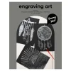 Engraving art Dreamy Silver – scratch art med 3 stk. A4-ark, sølvfargede og drømmeaktige motiver