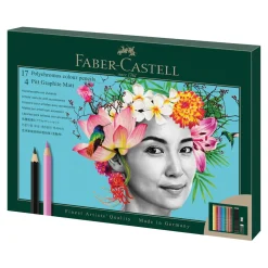 Faber-Castell Polychromos & Pitt Graphite Set, 17 fargeblyanter + 4 grafittblyanter