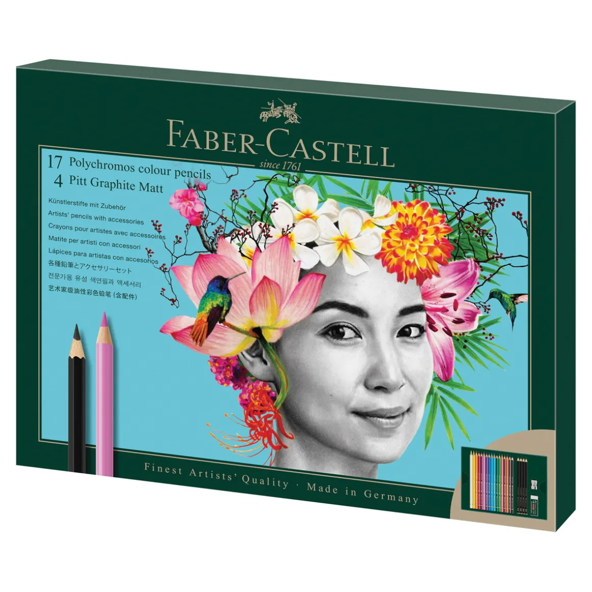 Faber-Castell Polychromos & Pitt Graphite Set, 17 fargeblyanter + 4 grafittblyanter