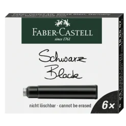 Faber-Castell refill til fyllepenner, 6-pakning, svart blekk