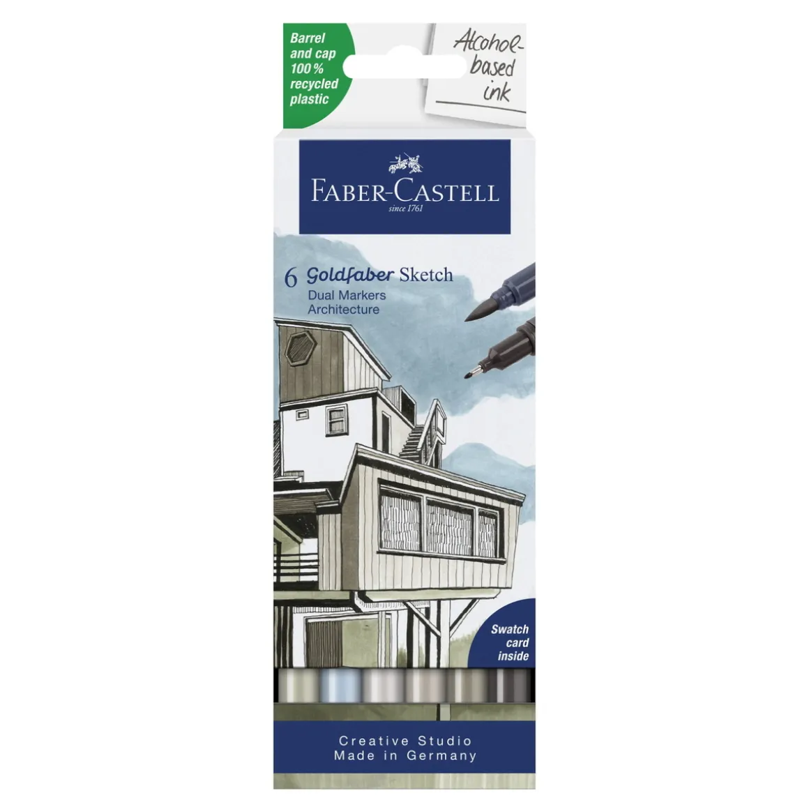 Faber-Castell Sketch Marker Architect, 6 tusjpenner med dobbel spiss