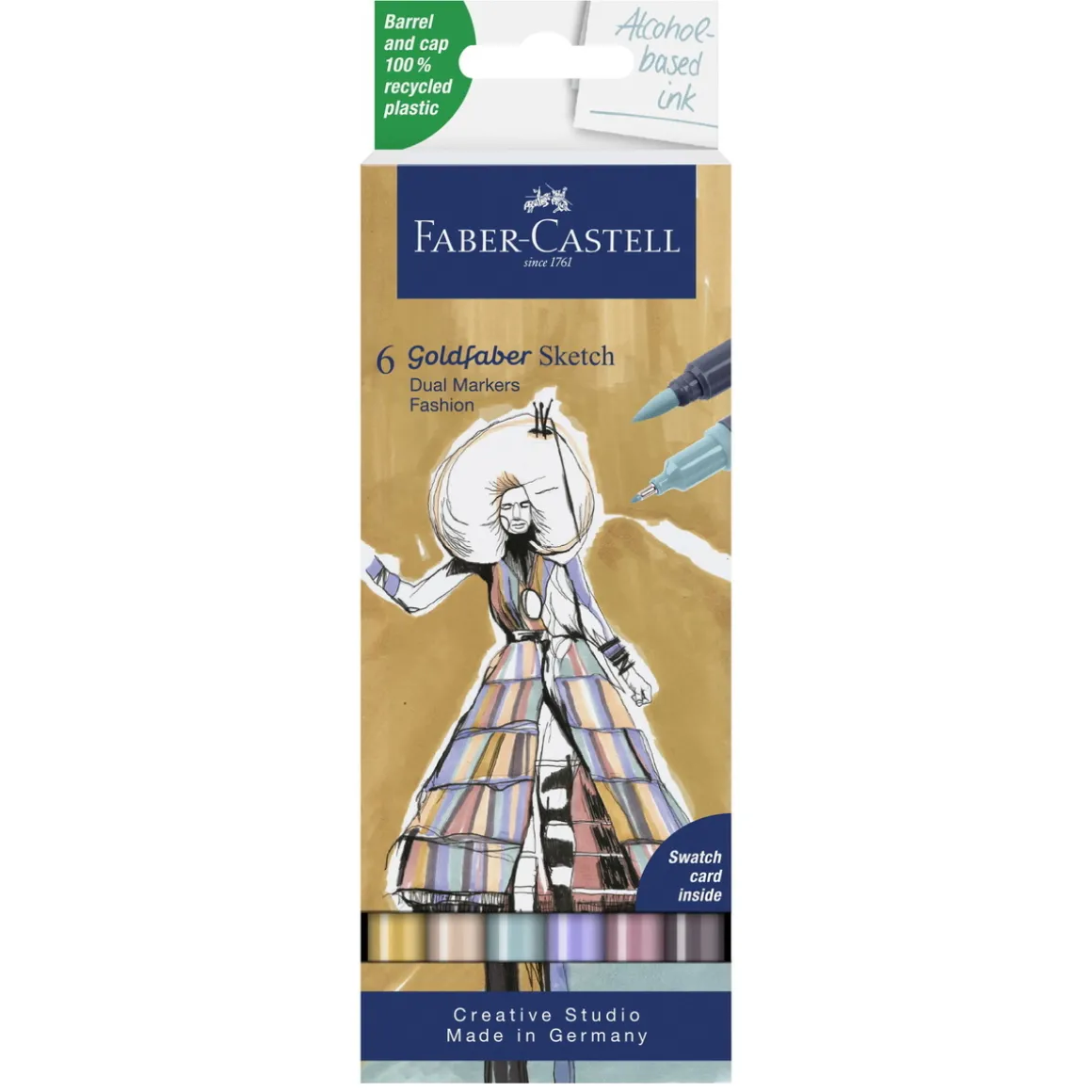 Faber-Castell Sketch Marker Fashion, 6 tusjpenner med dobbel spiss