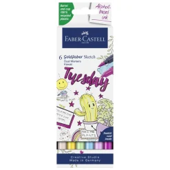 Faber-Castell Sketch Marker Kawaii, 6 tusjpenner med dobbel spiss