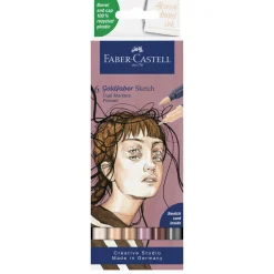 Faber-Castell Sketch Marker Portrait, 6 tusjpenner med dobbel spiss