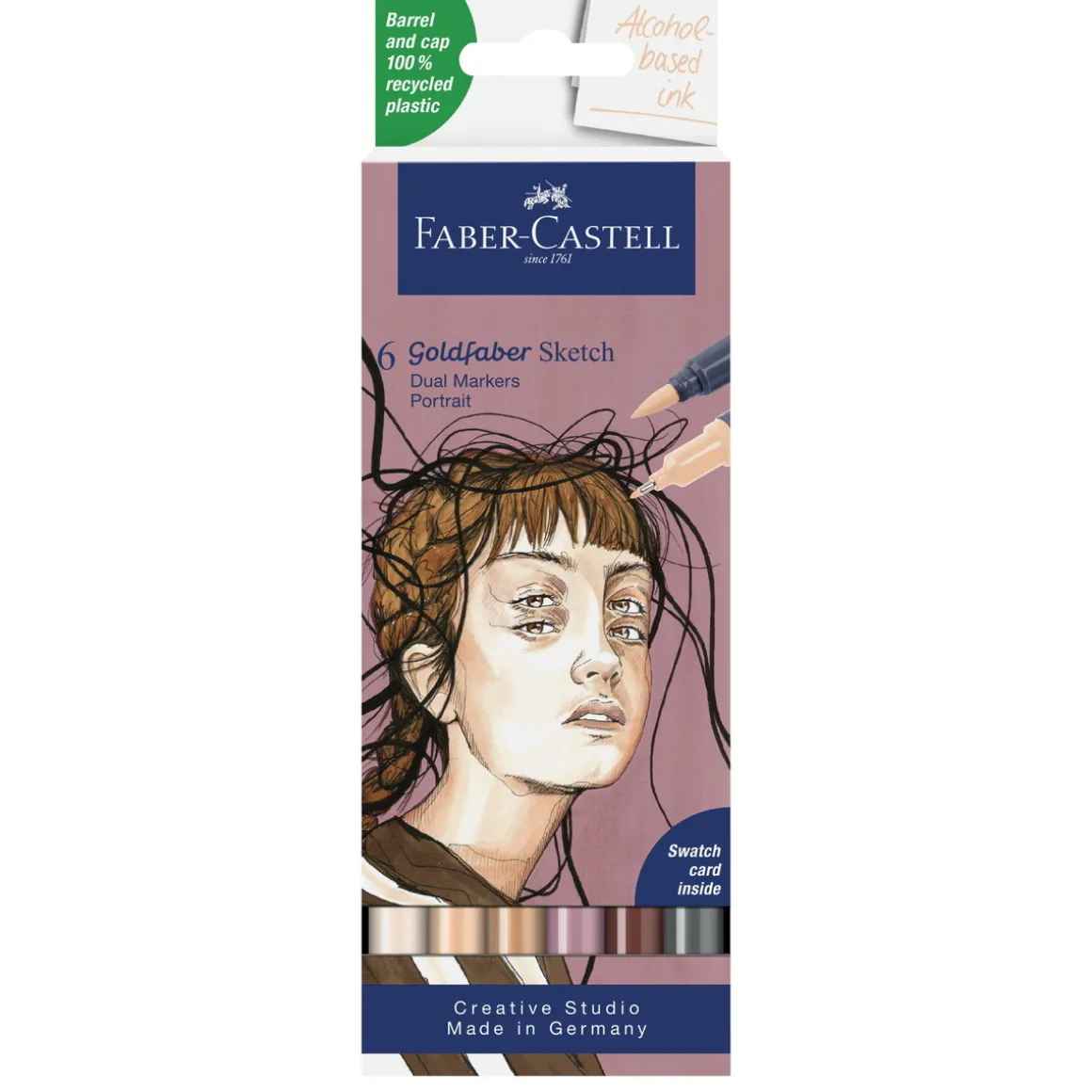 Faber-Castell Sketch Marker Portrait, 6 tusjpenner med dobbel spiss