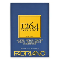 Fabriano skisseblokk F-1264 A4 (210×297 mm), 100 ark, vekt 90 gram