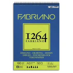 Fabriano tegneblokk, spiralbundet, F-1264 A3 (297×420 mm), 50 ark, 180 g/m²