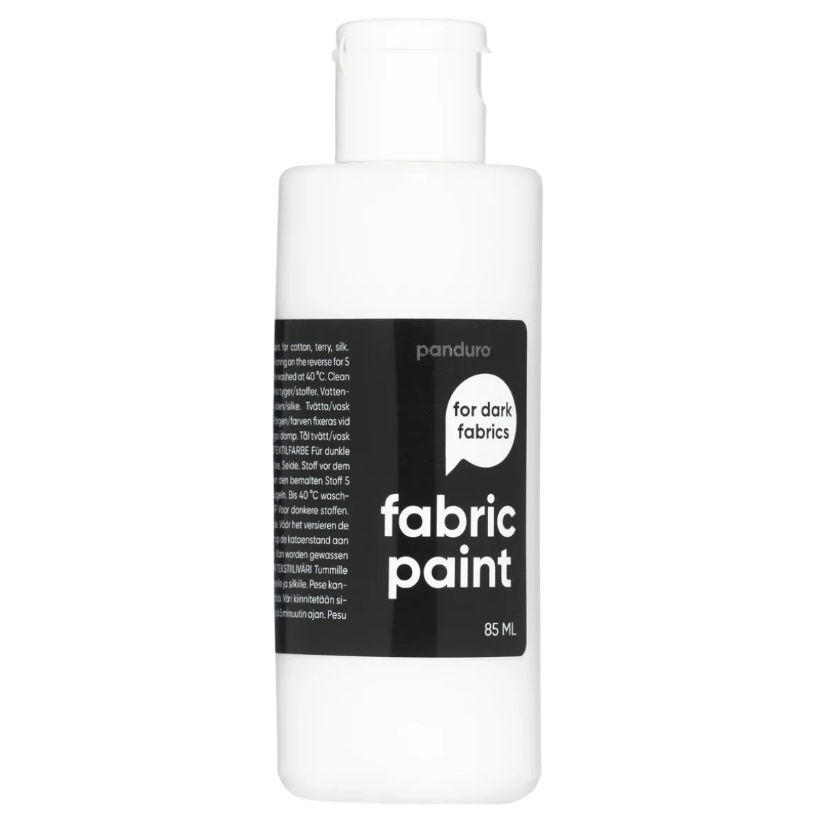 Fabric Paint 85 ml – hvit dekkende tekstilfarge for mørke tekstiler