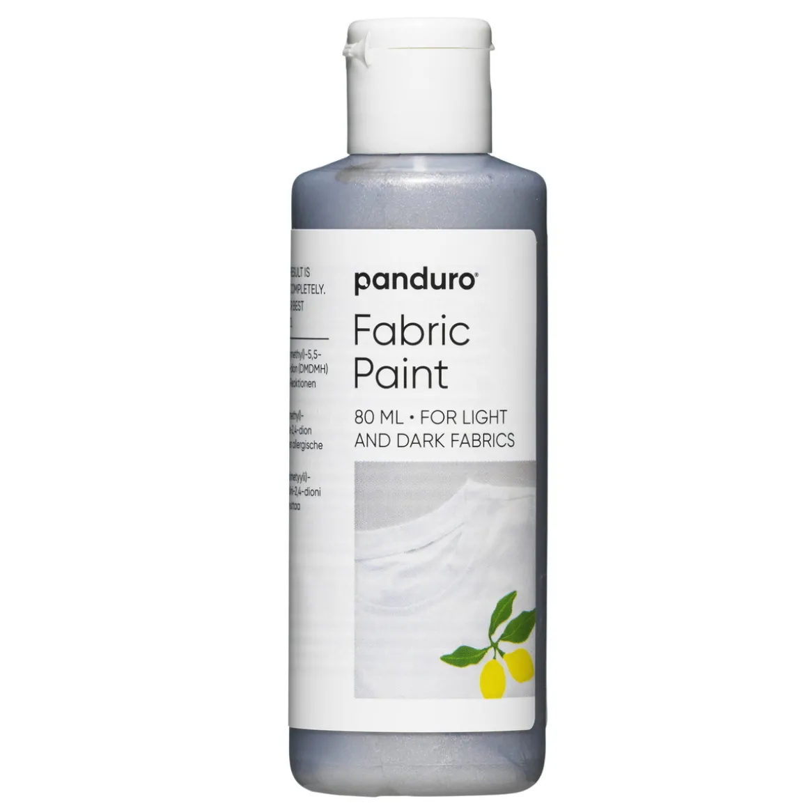 Fabric paint 80 ml – sølvfarget tekstilfarge for både lyse og mørke tekstiler