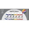 Fabric Paint Rainbow set 6×50 ml, tekstilfarger i basisfarger for lyse tekstiler