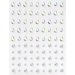Face Jewels Raindrops – 90 dråpeformede og runde ansiktssmykker