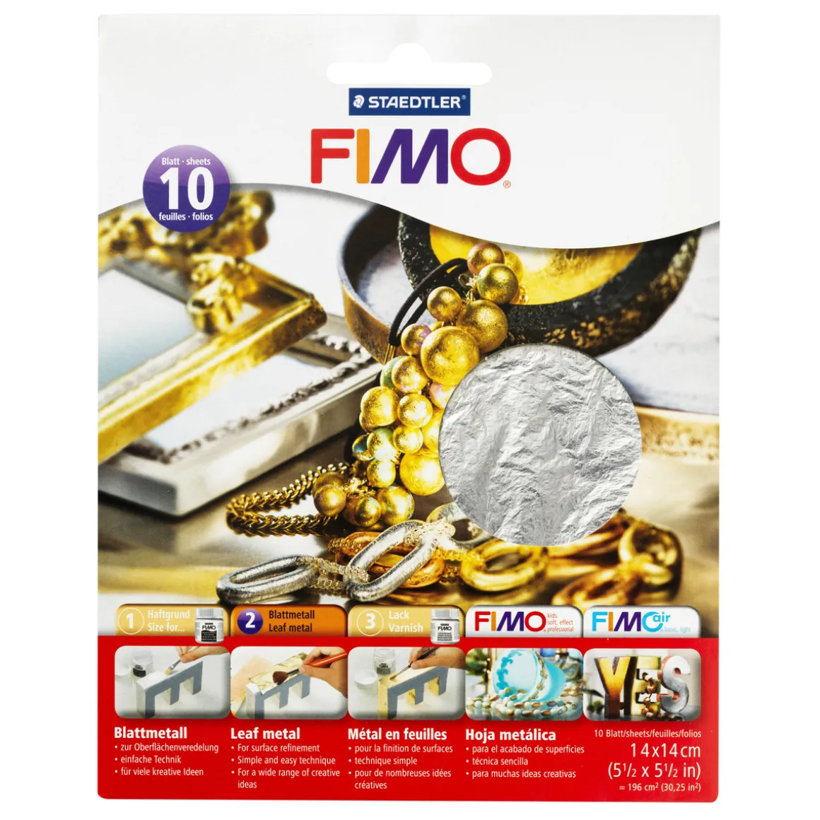 Fimo metallblader Sølv 10 ark