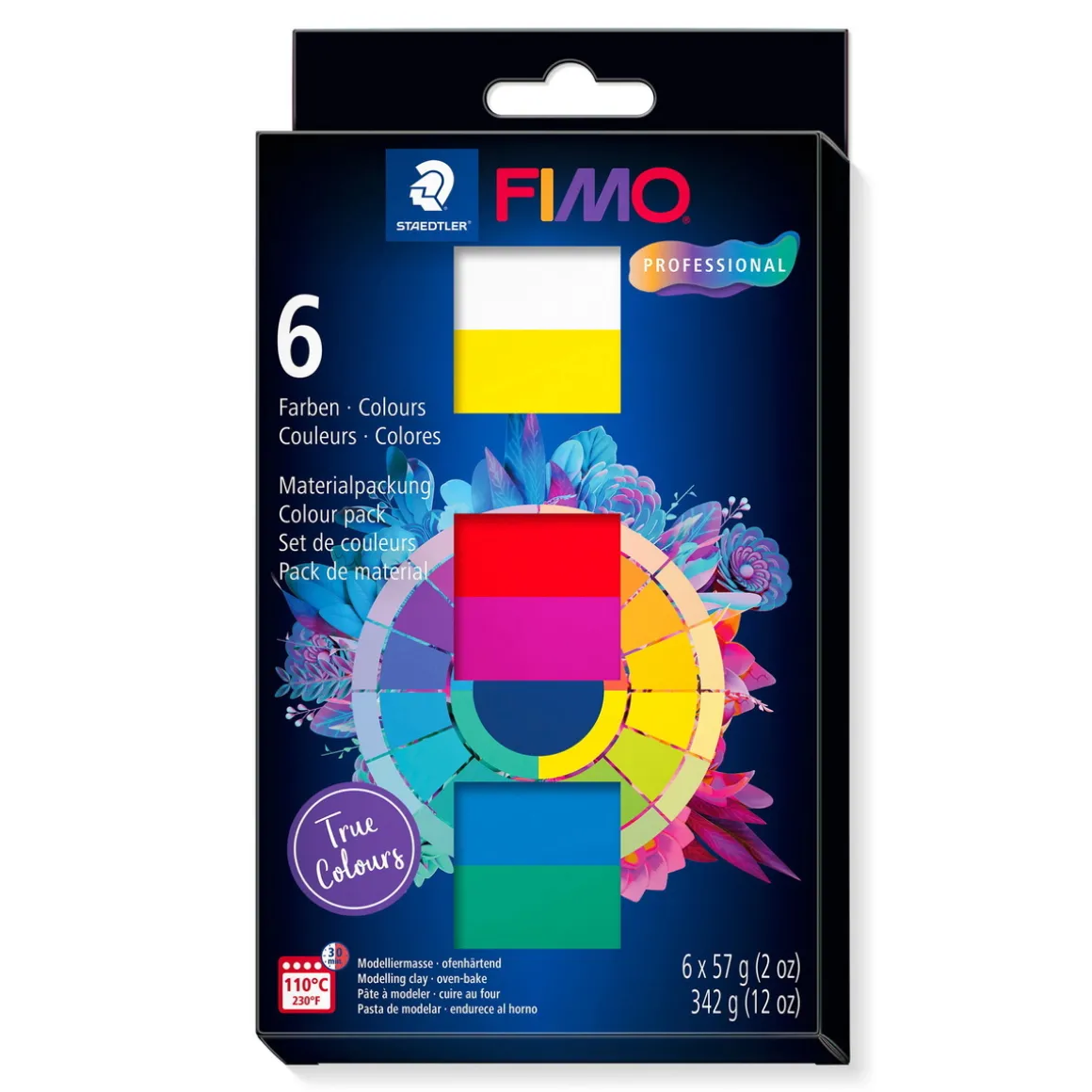 Fimo Professional True Colours 6×57 gram, Fimo-leire i grunnfarger
