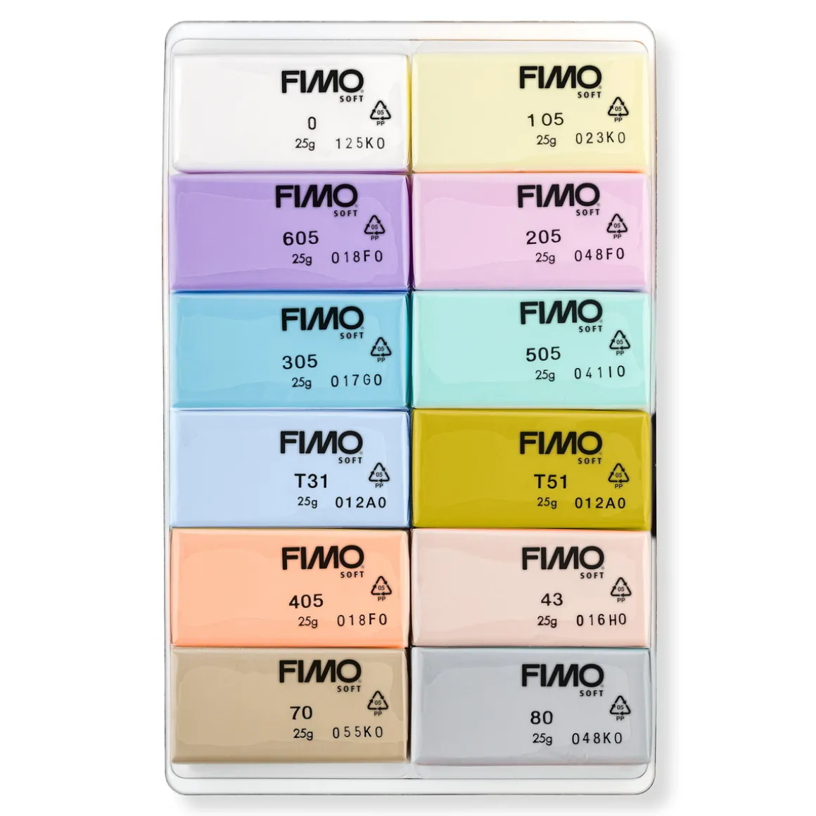 Fimo soft pastel 25 g 12 stk.