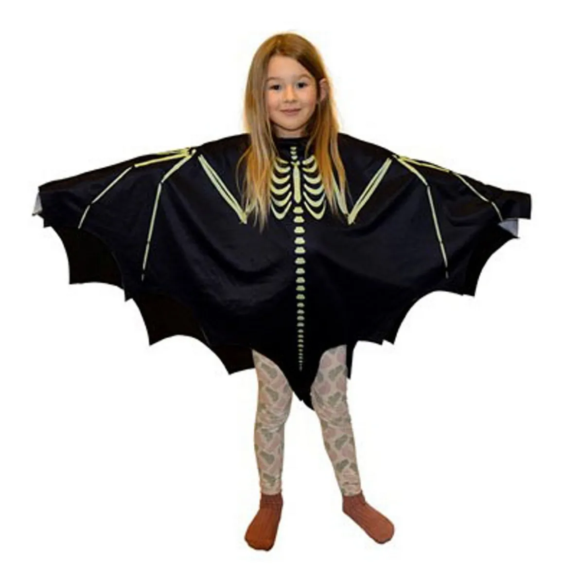 Flaggermus – poncho for utkledning til Halloween og karneval, fra 4–7 år