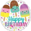 Folieballong Ø45 cm – iskremer med teksten Happy birthday