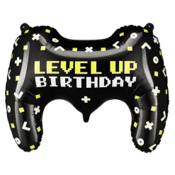 Folieballong level up håndkontroll, 60×45 cm – perfekt for gameren!