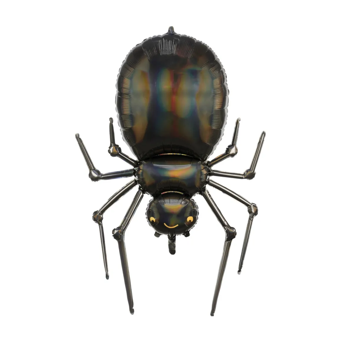 Folieballong metallicglinsende edderkopp, uhyggelig ballong til halloween! 61×101 cm