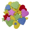 Funky Foam selvklebende dekorgummi glitrende stjerner og hjerter, 200 stk.