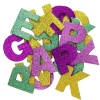 Funky Foam selvklebende glitterbokstaver i dekorgummi. Lengde 31 mm, A–Z, 100 stk.