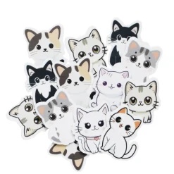 Funky Foam Søte katter, 60 stykker selvklebende dekorgummi, ca. 25×45 mm