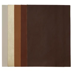 Fuskelær fremstilt av polyuretan – 15×21 cm, 5-pakning brun