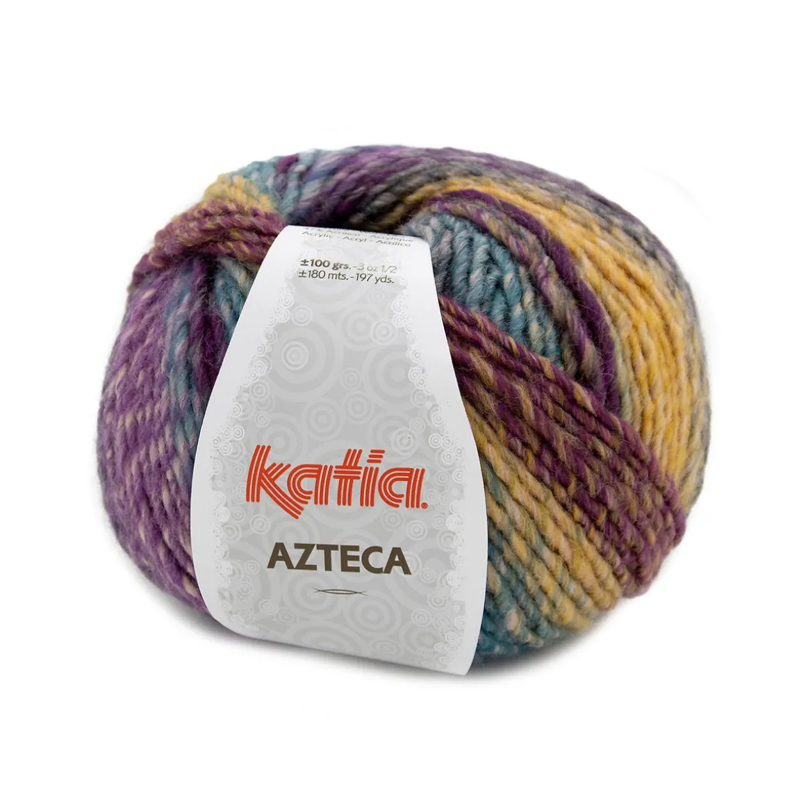 Garn Azteca 100 g lilla/gul mel