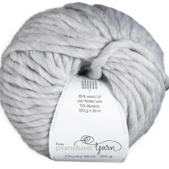Garn Chunky Wool 100g lys grå