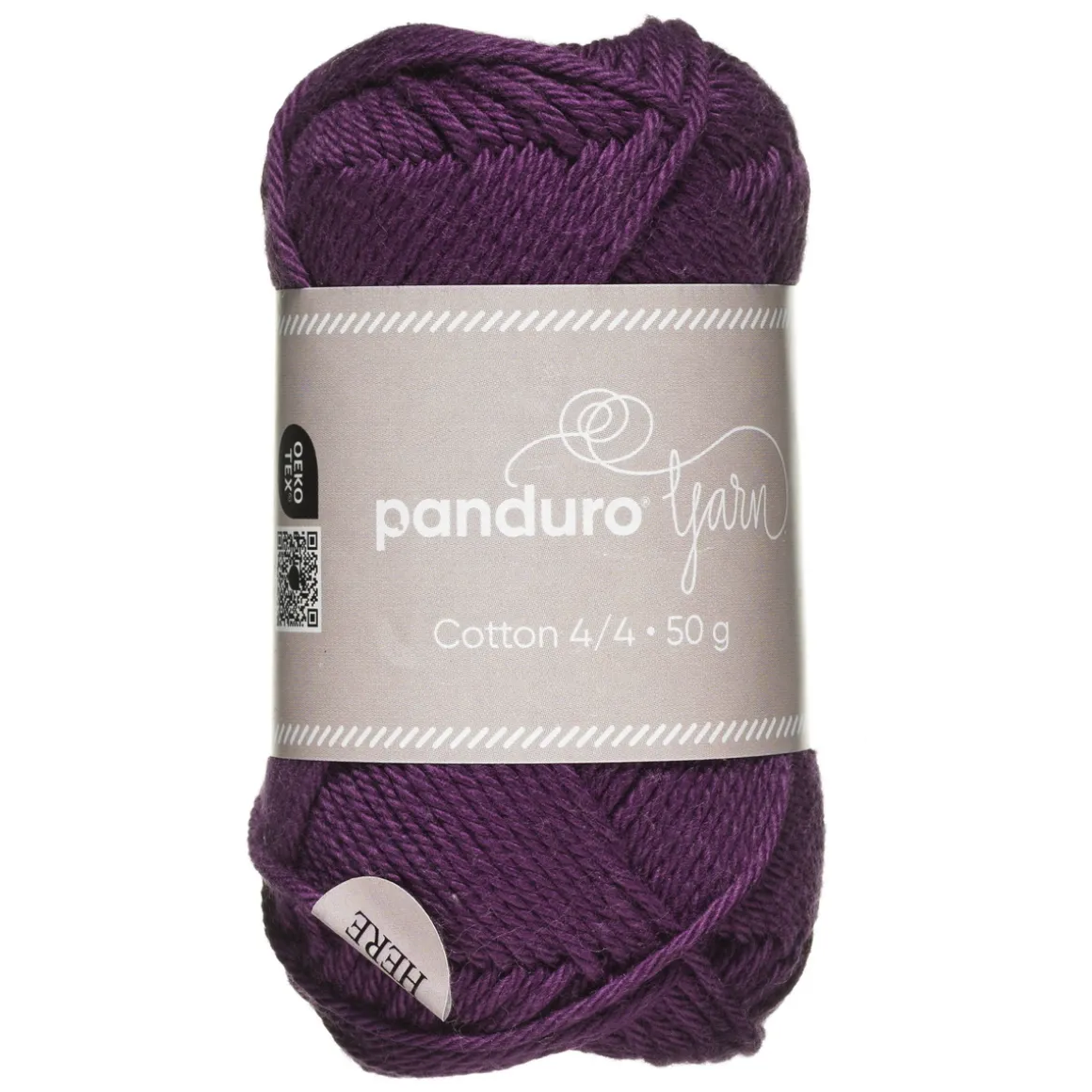 Garn Cotton 4/4 50 g mørkelilla