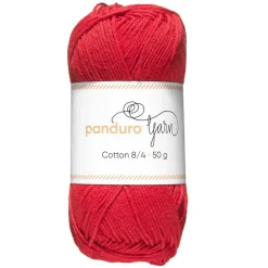 Garn Cotton 8/4 50g Rødt