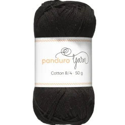 Garn Cotton 8/4 50g Sort