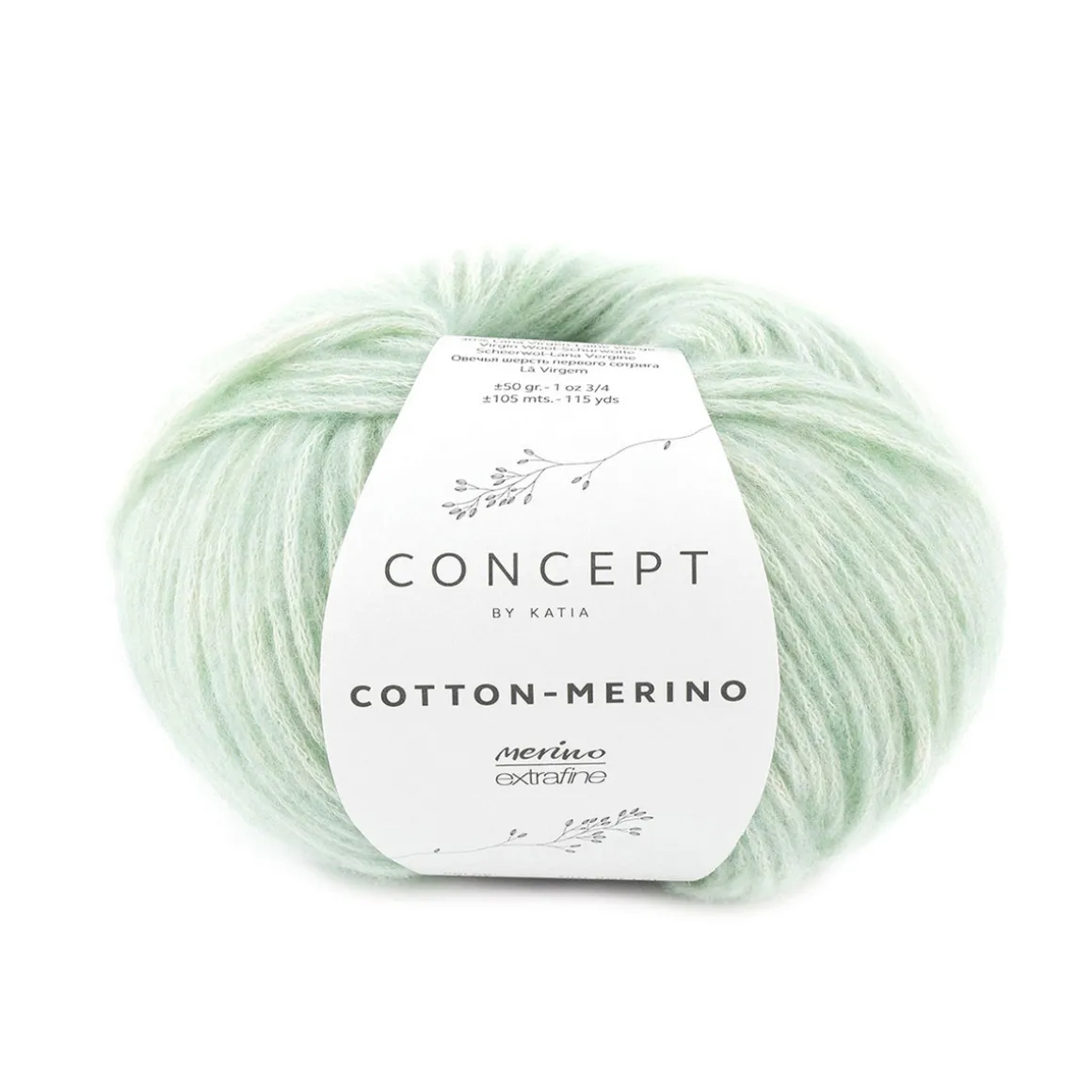 Garn Cotton Merino 50 g lysegrønn 132