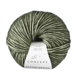Garn Cotton Merino 50 g mørkegrønn 122
