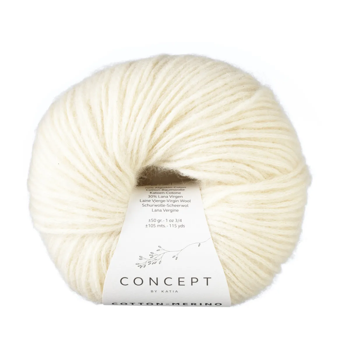 Garn Cotton Merino 50 g natur 100