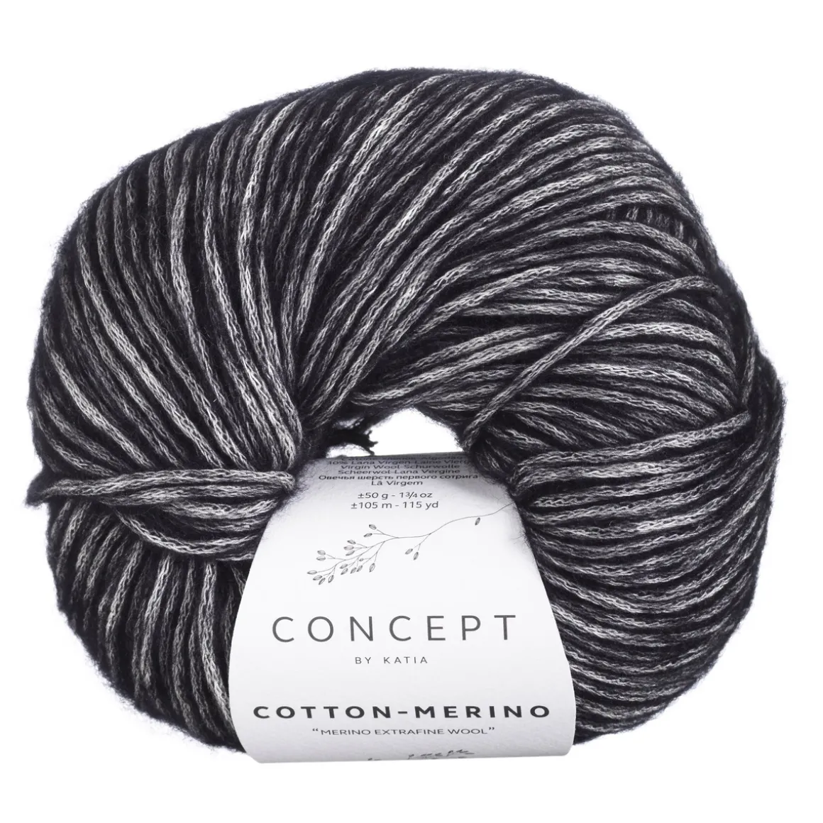 Garn Cotton Merino 50 g svart 108