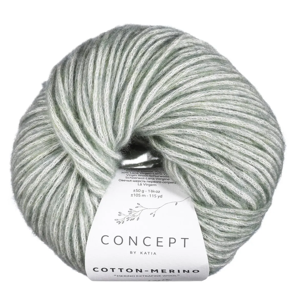 Garn Cotton Merino 50 g tåkegrønn 146