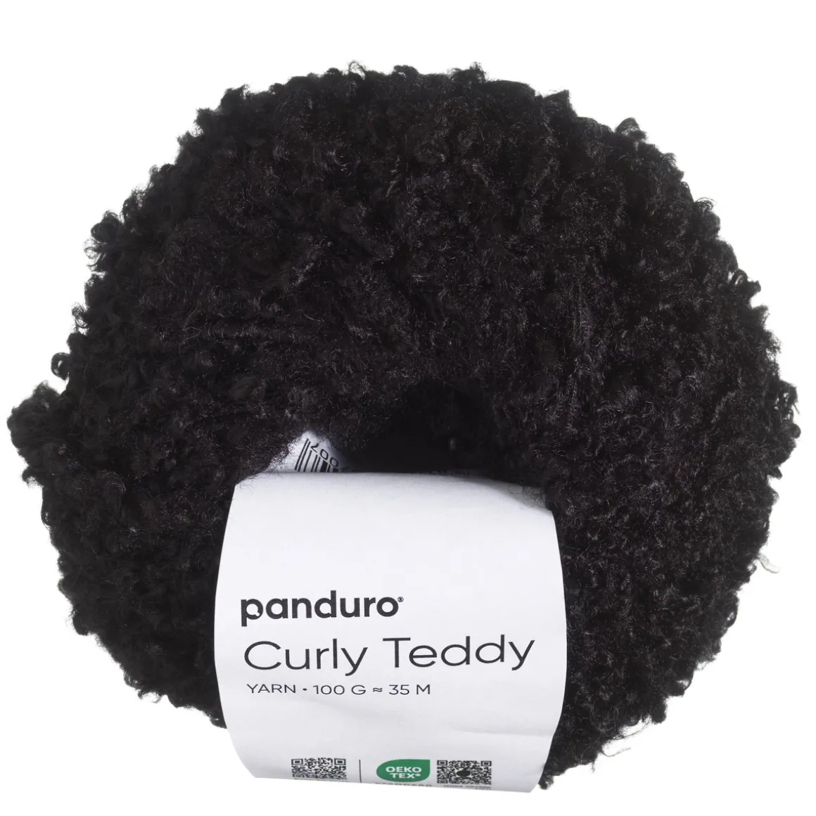 Garn Curly Teddy 50 g svart