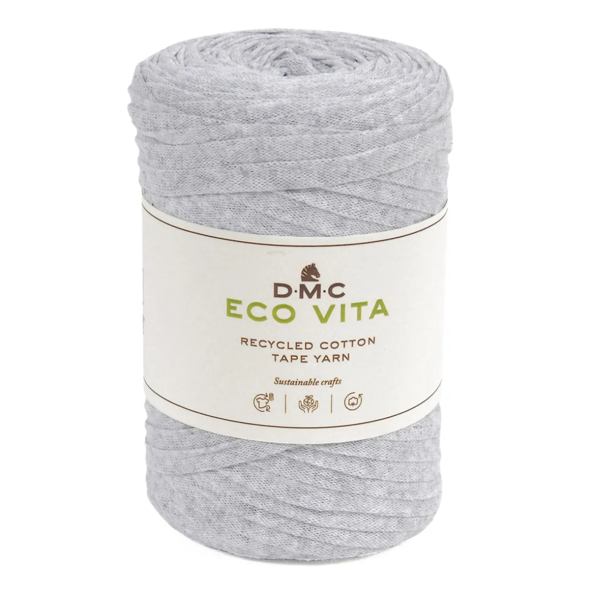 Garn DMC Eco Vita Tape Yarn båndgarn 250 g grå