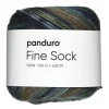 Garn Fine Sock 100 g blå, brune og lilla nyanser